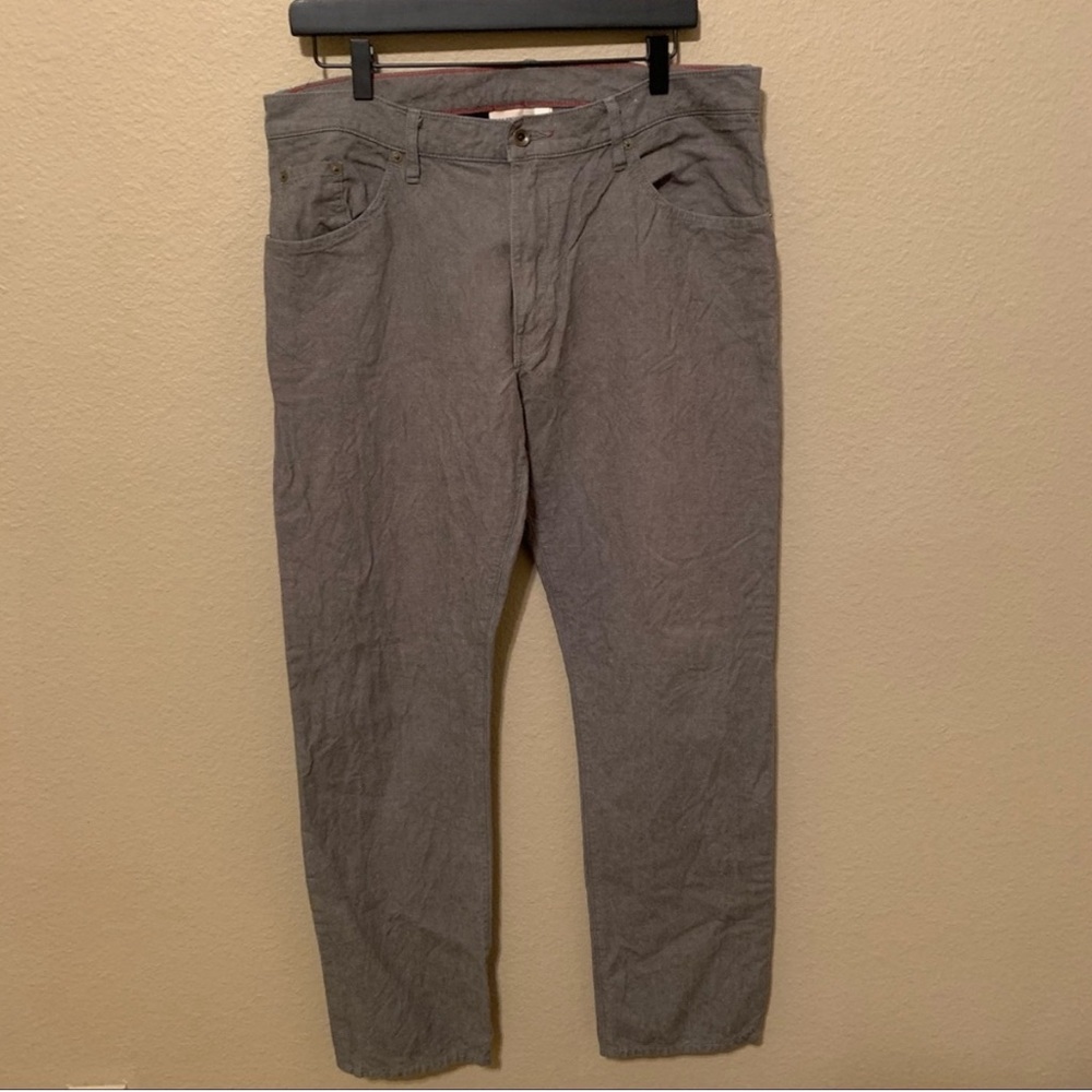 Raleigh Denim Workshop Olive Green Jones Linen Blend Pants